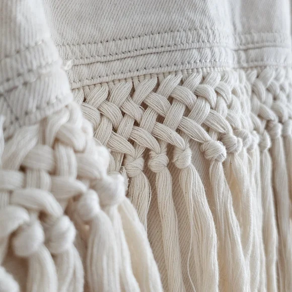 BLANKNYC Sacha Fringed Denim Jacket XS NWT Anthropologie Exclusive Boho Western - Picture 10 of 16